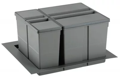 9XL Система хранения в базу 600, H.277мм (ведра: 1х11л, 1х26л), отделка орион серый