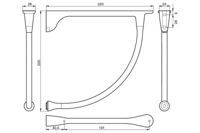 Менсолодержатель "Изогнутый", отделка хром глянец, комплект 2 штуки