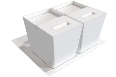 Система хранения в базу 600 (2 ведра), отделка белая