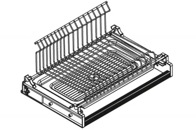 Сушка 1-уровневая в базу 600/18, отделка сталь, поддон пластик