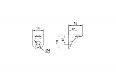 Полкодержатель с двумя отверстиями, отделка никель (за 100 штук)