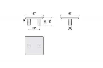 Ручка-скоба 32мм, отделка хром матовый