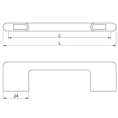 GTV: Ручка CAPRI L-256, инокс: UZ-CAPRI-256-06