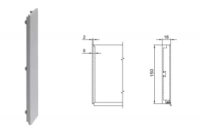 Комплект угловых элементов для цоколя ПВХ H.150, серый металлик