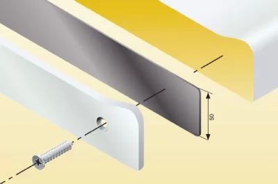 Профиль торцевой для столешниц Н60, левый, алюминий анодированный