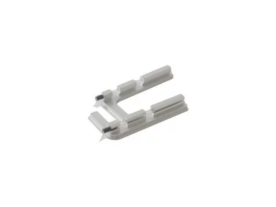 Комплект торцевых заглушек Г-образных верхнего профиля GOLA Alphalux(2 части:L+R), алюминий