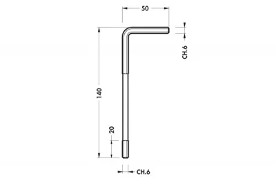 Ключ-шестигранник ch.6мм для ножек опорных серии 308