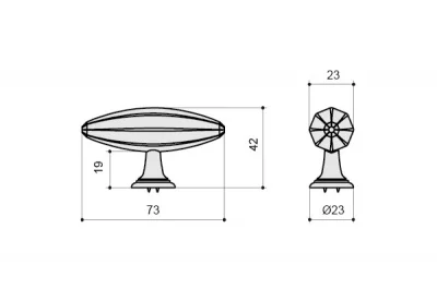 Ручка-кнопка, отделка железо