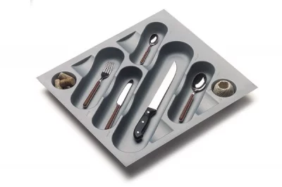 Ёмкость в базу 500 для столовых приборов, цвет серый металлик