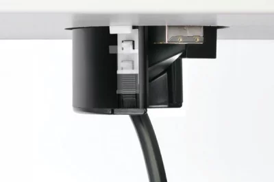 Встраиваемый блок Point (1 розетка 220В, 1xUSB, 1xRJ45), отделка сталь нержавеющая/чёрная