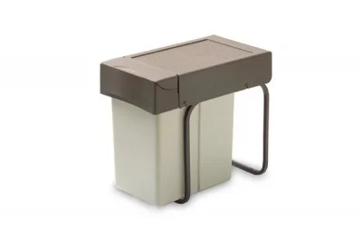 Ведро для мусора (21л) выдвижное, пластик светло-серый + серый кварц