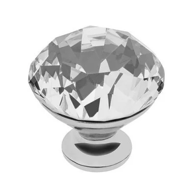 Ручка-кнопка CRYSTAL PALACE B 40мм, хром/стекло GTV GZ-CRPB40-01