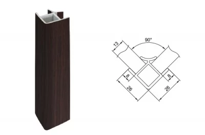Комплект угловых элементов для цоколя ПВХ H.150, венге