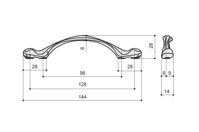 Ручка-скоба 128-096мм, отделка хром глянец