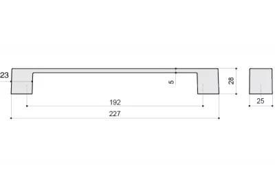 Ручка-скоба 192мм, отделка алюминий