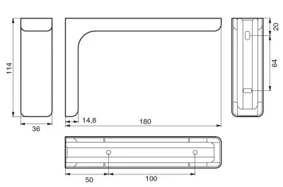 Менсолодержатель Leonardo 18, отделка хром глянец, комплект 2 штуки