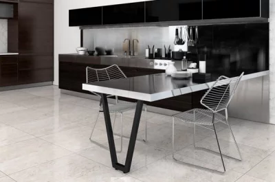 Опора для стола V-образная Лиссабон-Т l.550, h.870, отделка черный бархат (матовый)