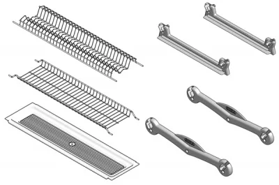 Сушка 2-уровневая в базу 800, без рамки, отделка серая