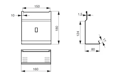Полка для часов низкая, 160х80х180мм, отделка белый бархат (матовый)