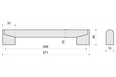 Ручка-скоба 256мм, отделка хром глянец