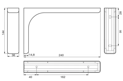 Менсолодержатель Leonardo 24, отделка хром глянец, комплект 2 штуки