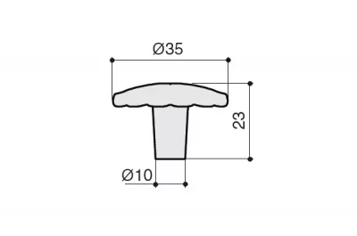 Ручка-кнопка, отделка медь Сиена