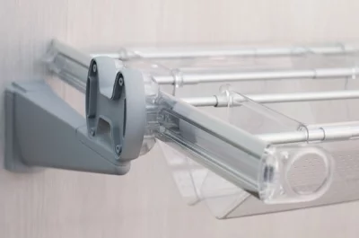 Держатель настенный для выдвижных элементов, отделка серая