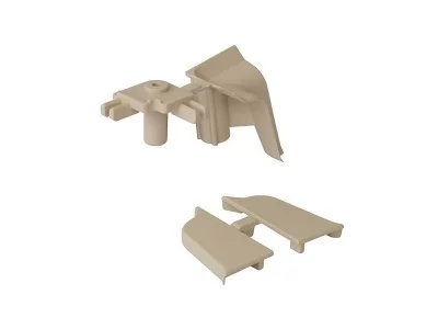 Комплект соединителей овального пристеночного бортика ALPHALUX,(3ч.:2 загл.,90гр.внут) пластик, бежев.