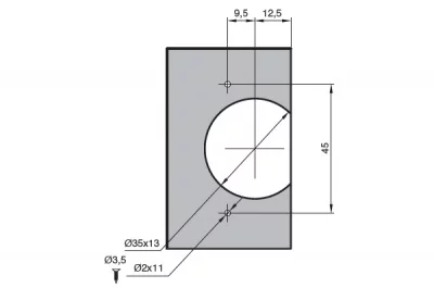 Чашка для петель серии 3000, отделка бронза