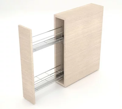 Бутылочница FGV в базу 200мм левая,глубиной 500мм, направляющие EXCEL, плавная доводка, хром