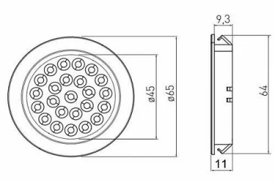 GTV: Светильник LED врезной Alvaro, 12V DC, 1.7W, 24 SMD3528, 200см провод с miniAMP (2 метиза, скоч 3M), нейтральный LD-AL24NE-53