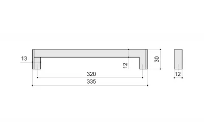 Ручка-скоба 320мм, отделка хром матовый лакированный