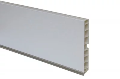 08 Цоколь ПВХ H.100, L=4000, гладкий алюминий