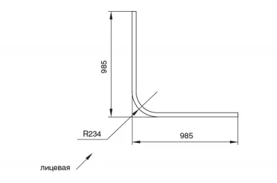 0330 Закругление для цоколя ПВХ Н.150, черный глянец