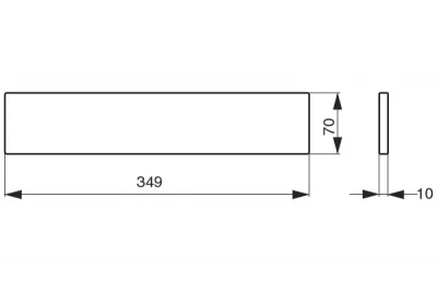 Вставка в полку, 349х70х10мм, отделка дуб