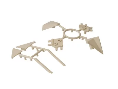 Комплект соединителей треугольного пристеночного бортика ALPHALUX(6частей), пластик, бежевый