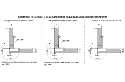 База для накладной петли серии 3000, угол открывания 270°, отделка бронза