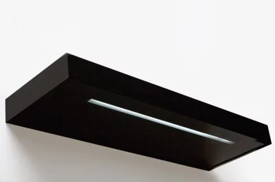 Полка-светильник Just-50, 900х200 мм, черный глянец, стекло покраска+матированное световое окошко