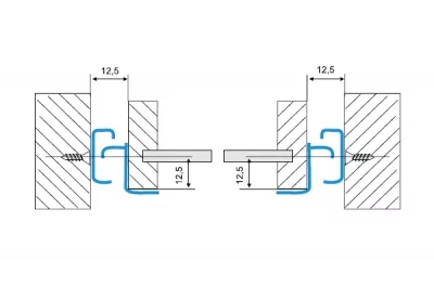 Комплект роликовых направляющих L=250мм, отделка белый