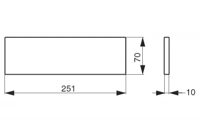 Вставка в полку, 251х70х10мм, отделка дуб