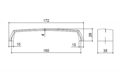 Ручка-скоба 160мм, отделка фиолетовая