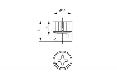 Эксцентрик для 25мм ДСП, отделка цинк (за 100 штук)