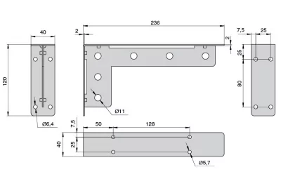 Менсолодержатель «Кольт», отделка черный бархат (матовый), комплект 2 штуки