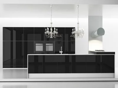 Фасад мебельный МДФ ALVIC глянцевый черный (Negro)