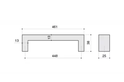 Ручка-скоба 448мм, отделка сталь нержавеющая