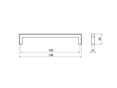 Ручка-скоба 128мм, графит