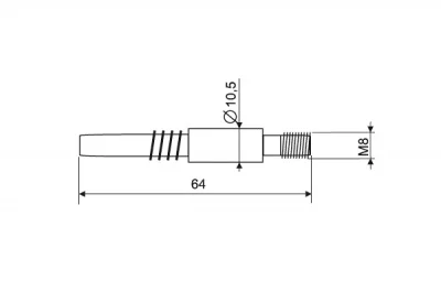Втулка 64мм с резьбой М8, для червячной стяжки
