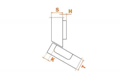 Петля 30" угловая с доводчиком