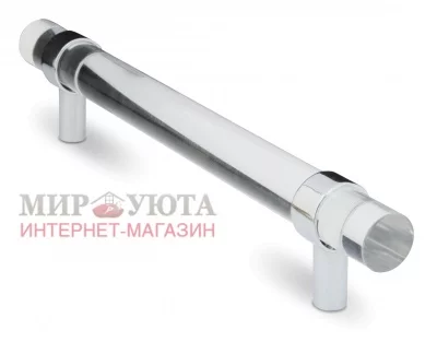 Ручка-рейлинг 160мм хром/пластик прозрачный: RE0404/160