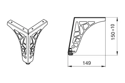 Ножка декоративная Париж, h.150, отделка золото (перламутр)